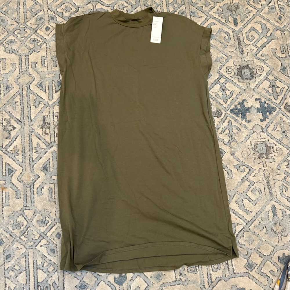Eileen Fisher Olive Mock Neck Dress